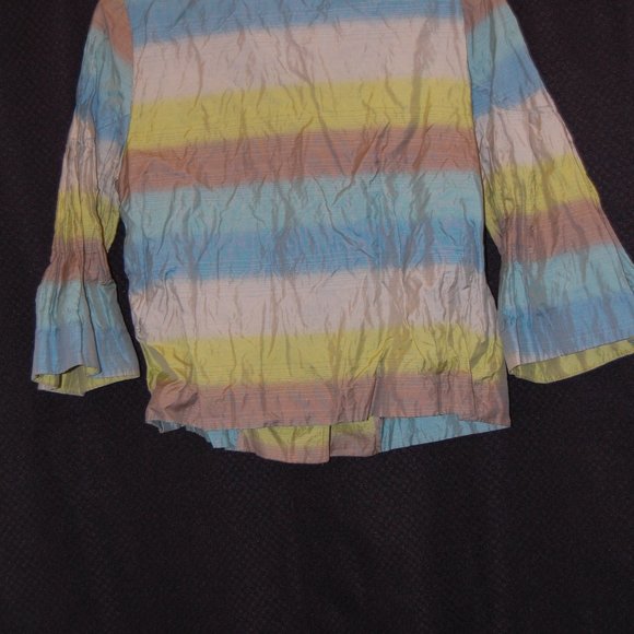 Penta Women's Multi Pastel Color Green/Beige/Aqua Short Jacket Size 14 - Picture 5 of 12